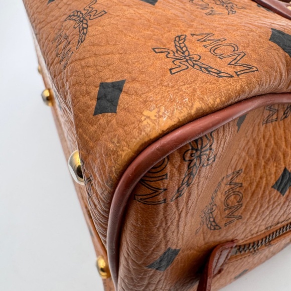 MCM Visteps Boston Bag Cognac - Picture 7 of 11